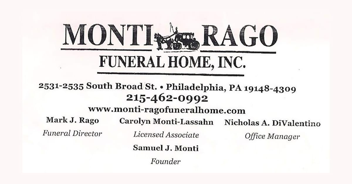 Monti-Rago Funeral Home - Philadelphia, PA, Monti-Rago Funeral Home