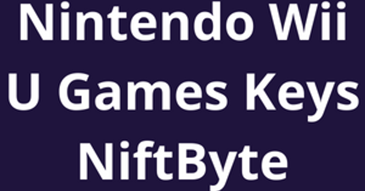 Nintendo Wii U Games Keys NiftByte 979 Mansion Ave, Claymont, DE